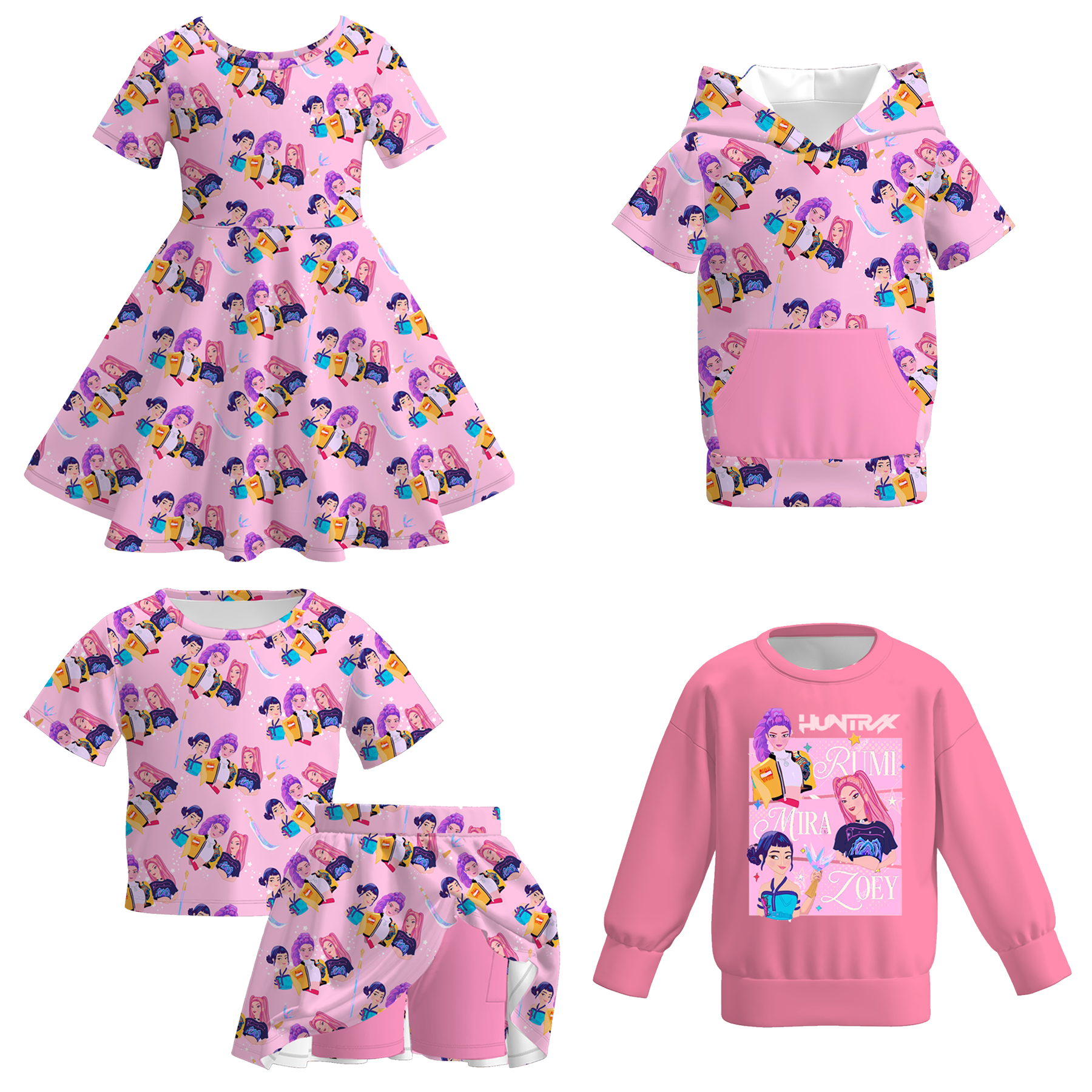 （Pre Order）Girls Movie Character Print Dress,Set&Top