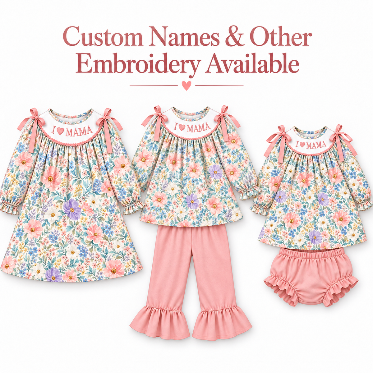 （Weekly Pre-Order）Sisters Spring&Summer Floral Embroidery Smocked Dress,Set&Romper（Ends 10.28）