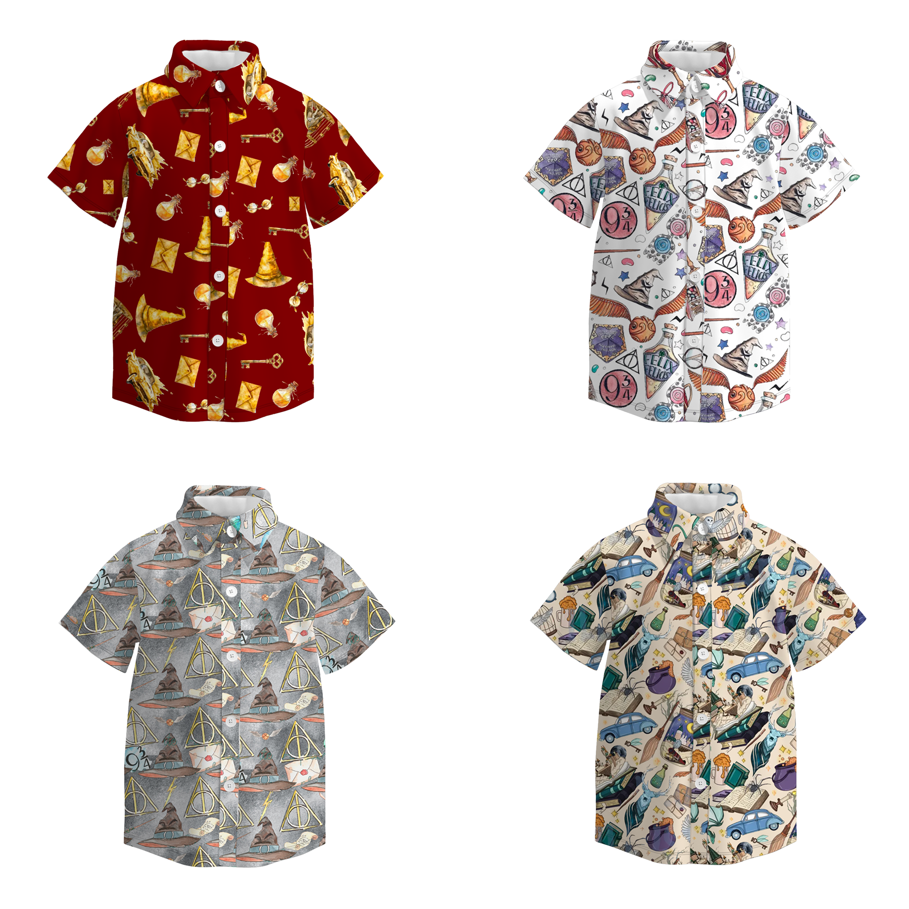 （Pre Order）Boys Spring and Summer Movie Character Print Four-way Stretch Shirt