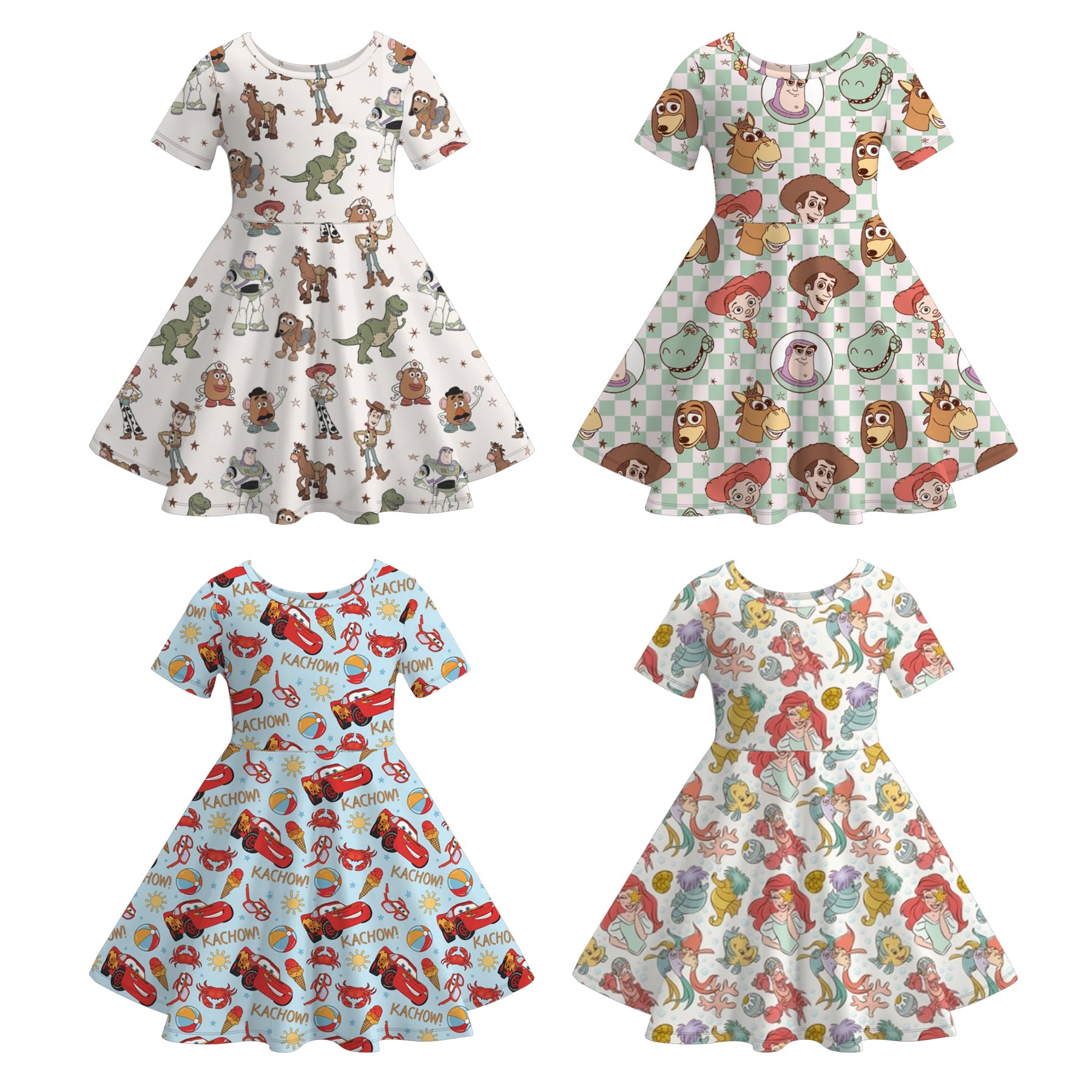 （Pre Order）Girls Spring and Summer Cartoon Print Dress