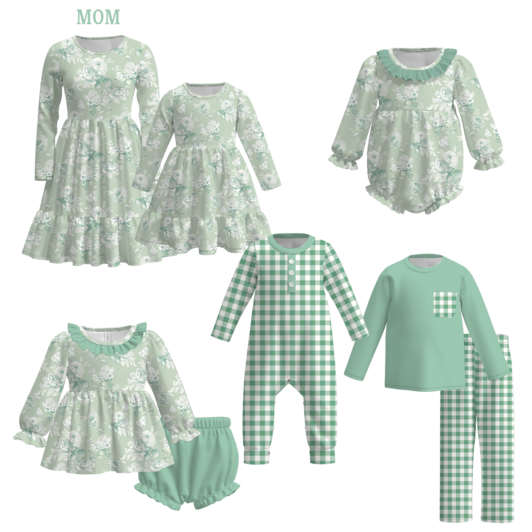 （Pre Order）Family Fall Floral Print Dress,Set＆Romper