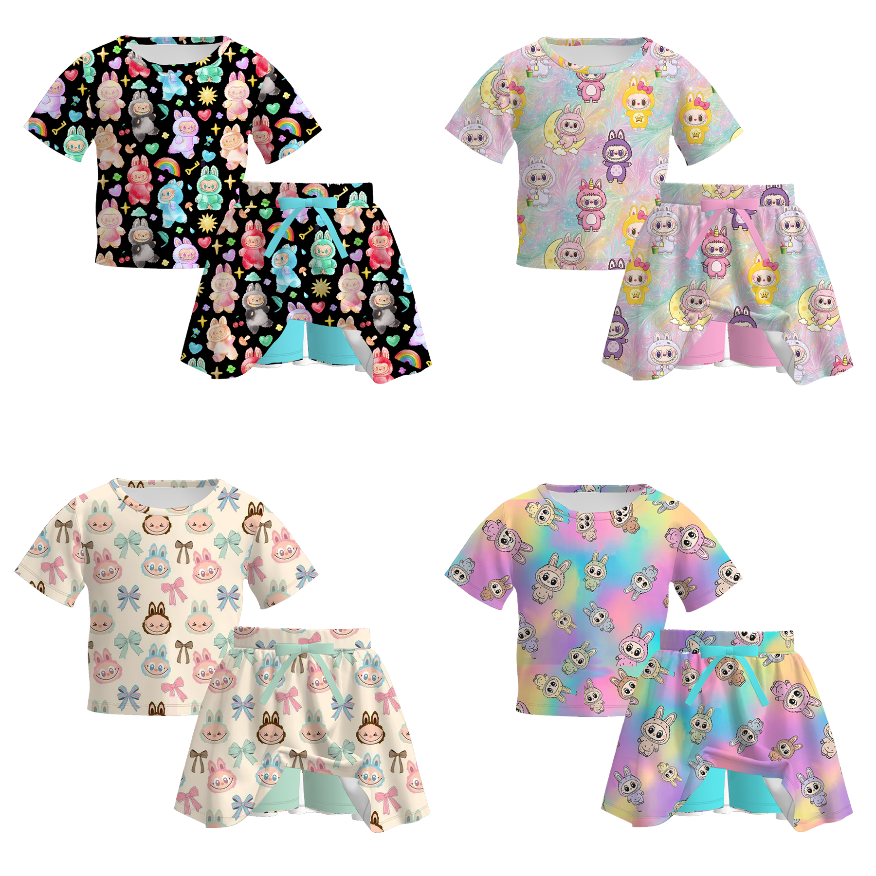 （Pre Order）Girls Summer LBB Print Skort set