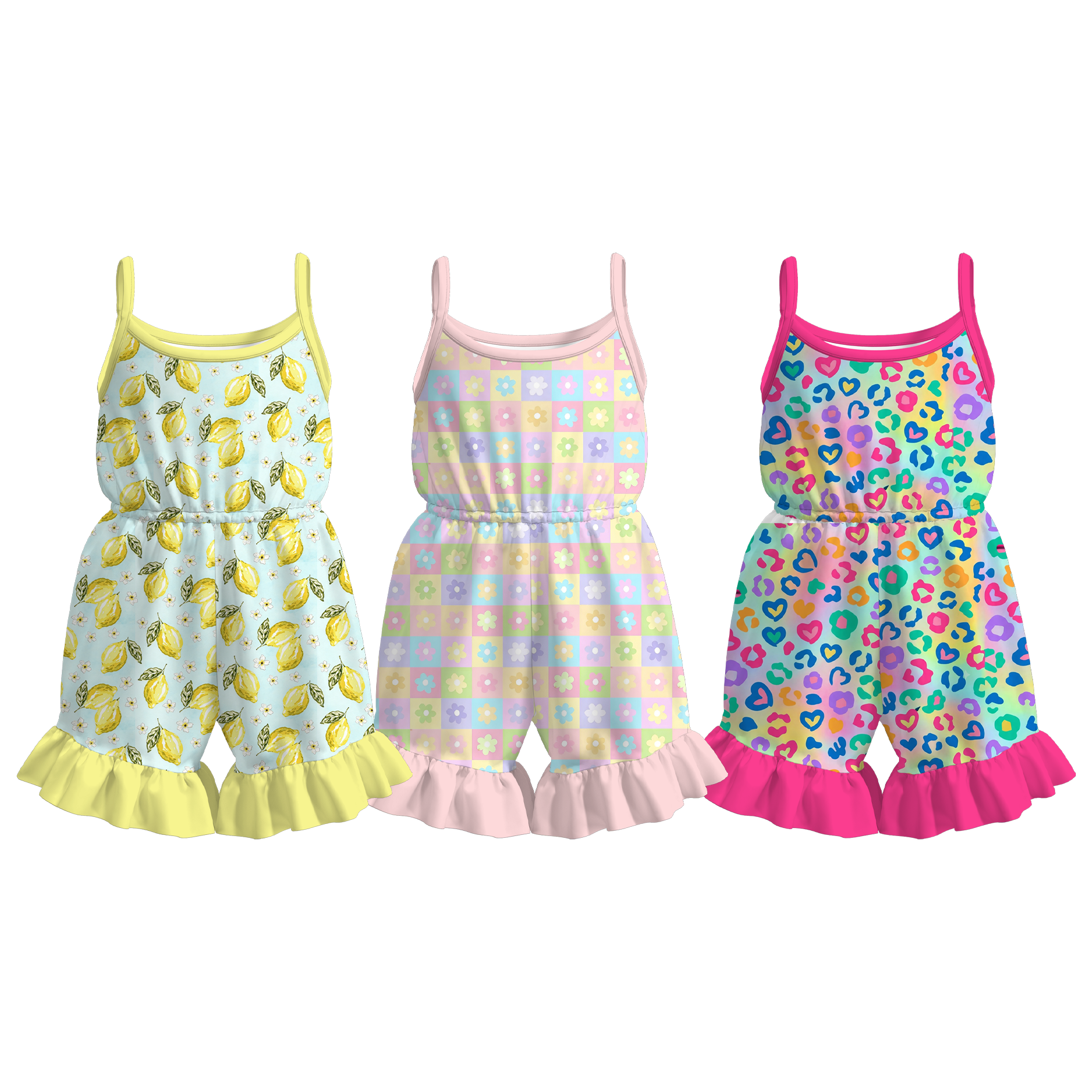 （Pre Order+Prepack Zone）Girls Spring&Summer Print Jumpsuit