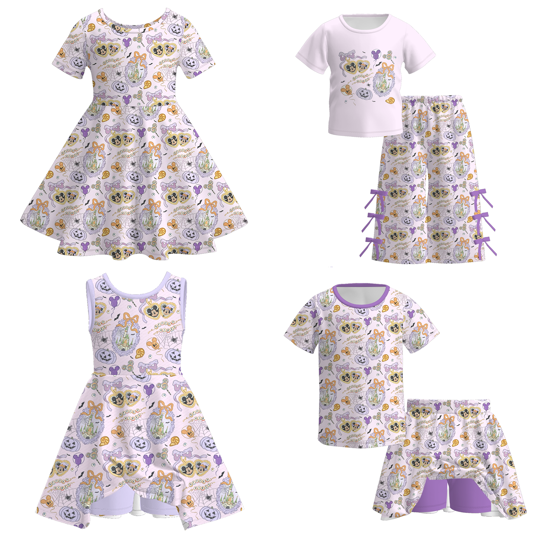 （Weekly Pre-Order）Girls Halloween Cartoon Print Dress&Set（Ends Wednesday）