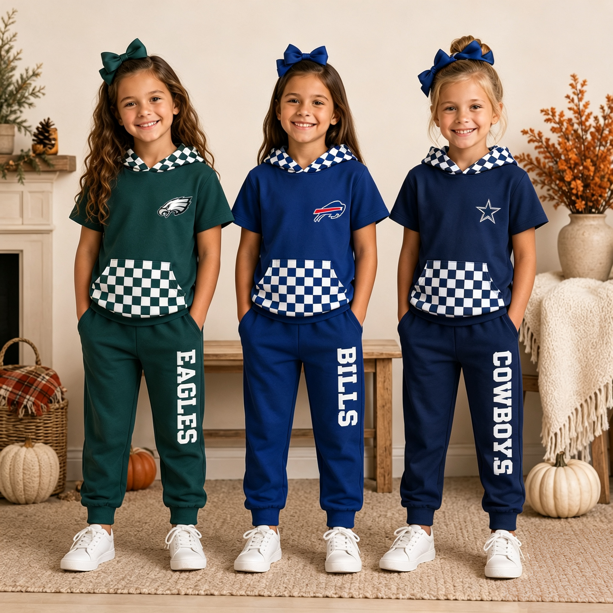 （Weekly Pre-Order）Girls Football Print Hoodie Set（Ends 9.13）