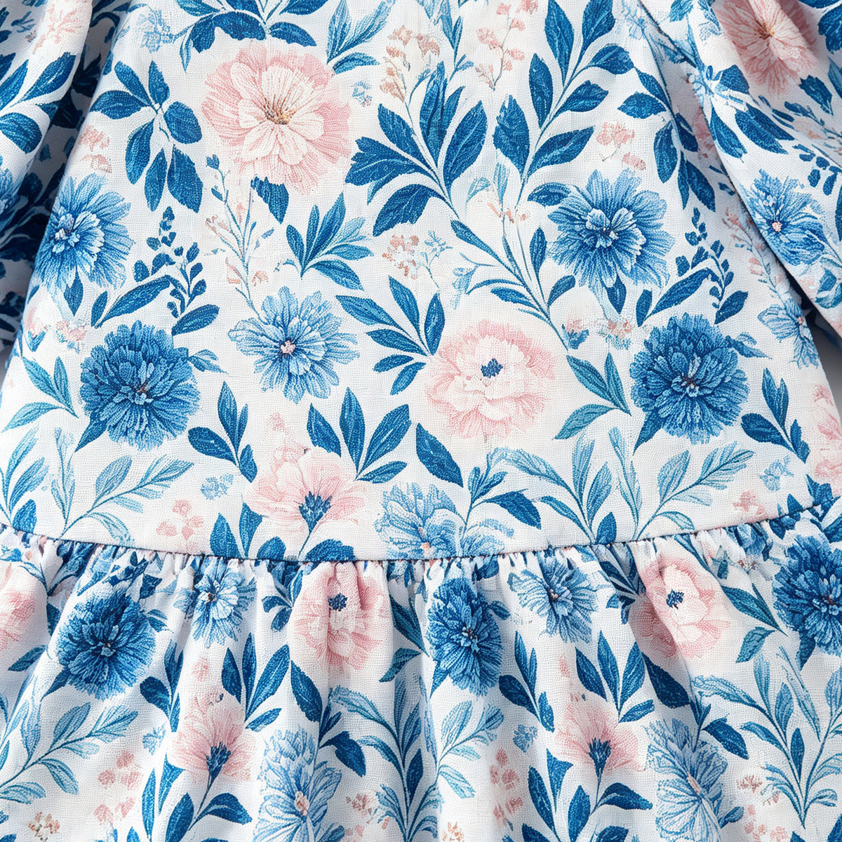 （In Stock）Girls Fall Floral Print Dress