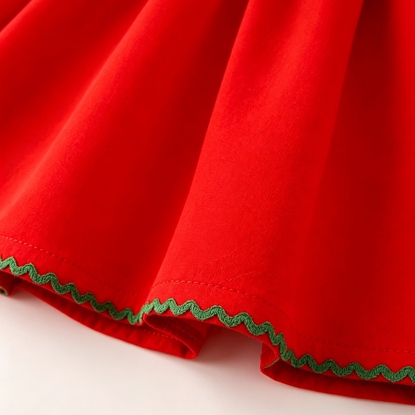 （In Stock）Girls Christmas Tree Embroidery Cotton Dress