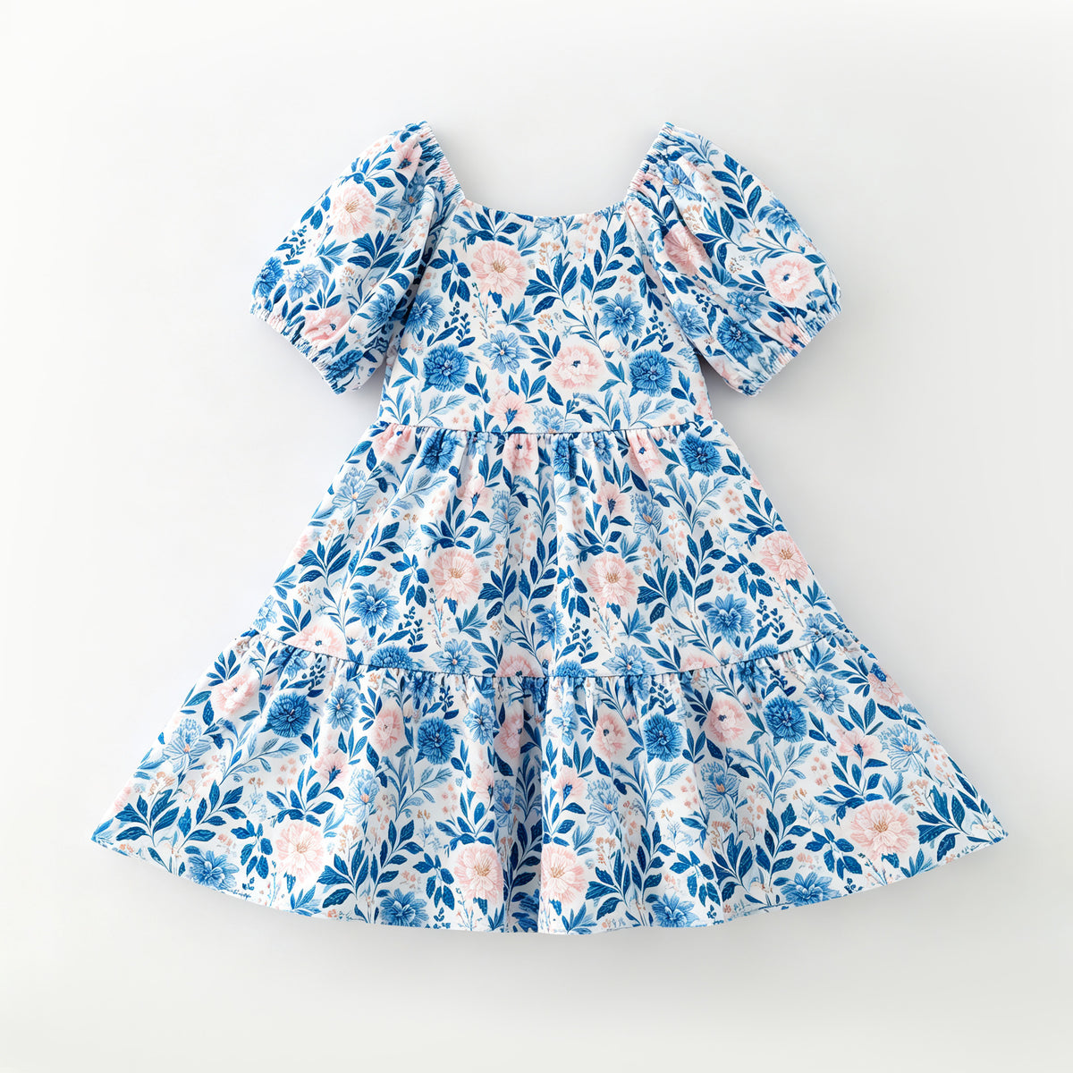 （In Stock）Girls Fall Floral Print Dress