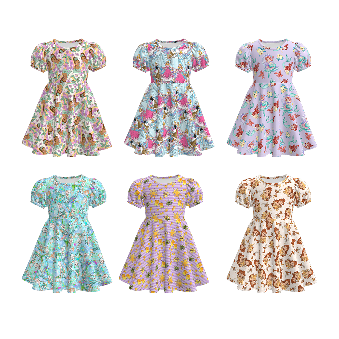 （Pre Order）Girls Spring and Summer Princess Print Dress