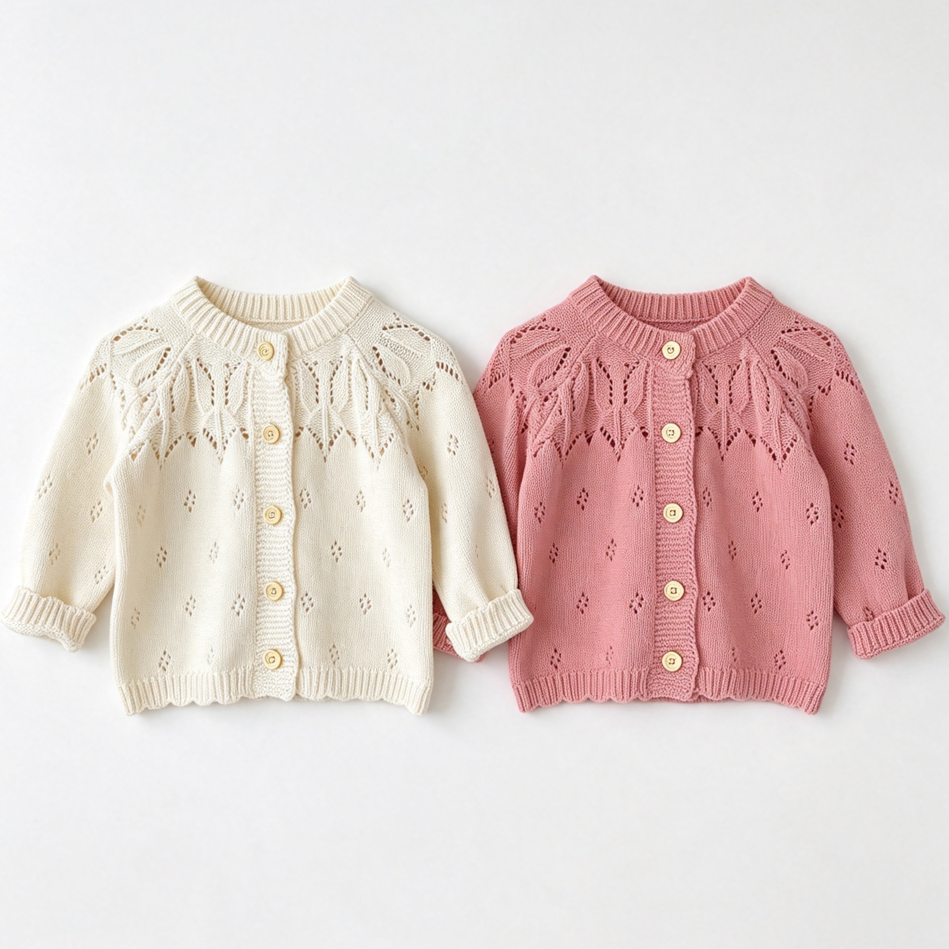 （Pre Order 2 Weeks）Girls Fall Scallop Knitted Cardigan