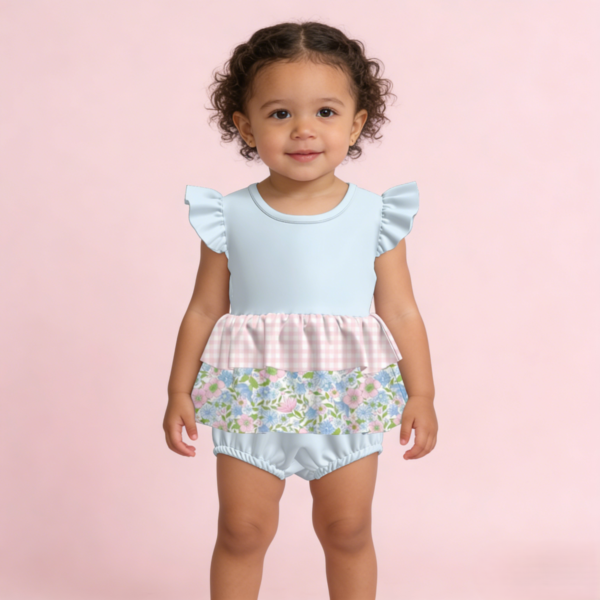 （Pre Order,Prepack Zone）Family Spring&Summer Floral Print Dress&Romper（Mix Size）