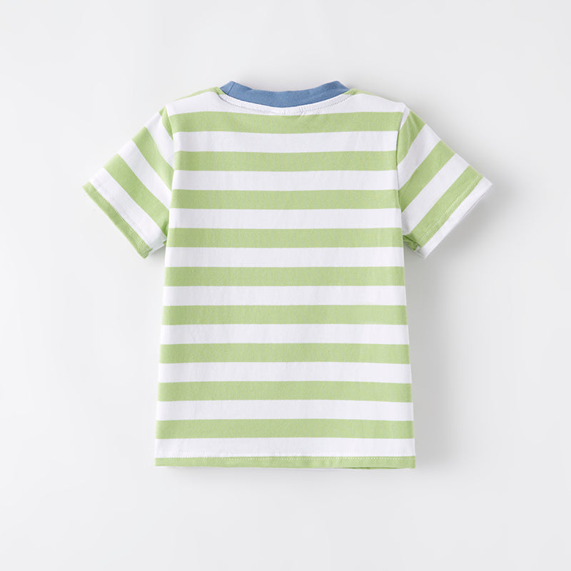 （In Stock）Boys Summer Back To School Crayon Applique Cotton Top