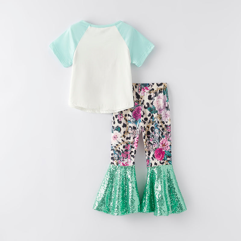 （In Stock）Girls Spring and Summer Camp Print Outfit Set