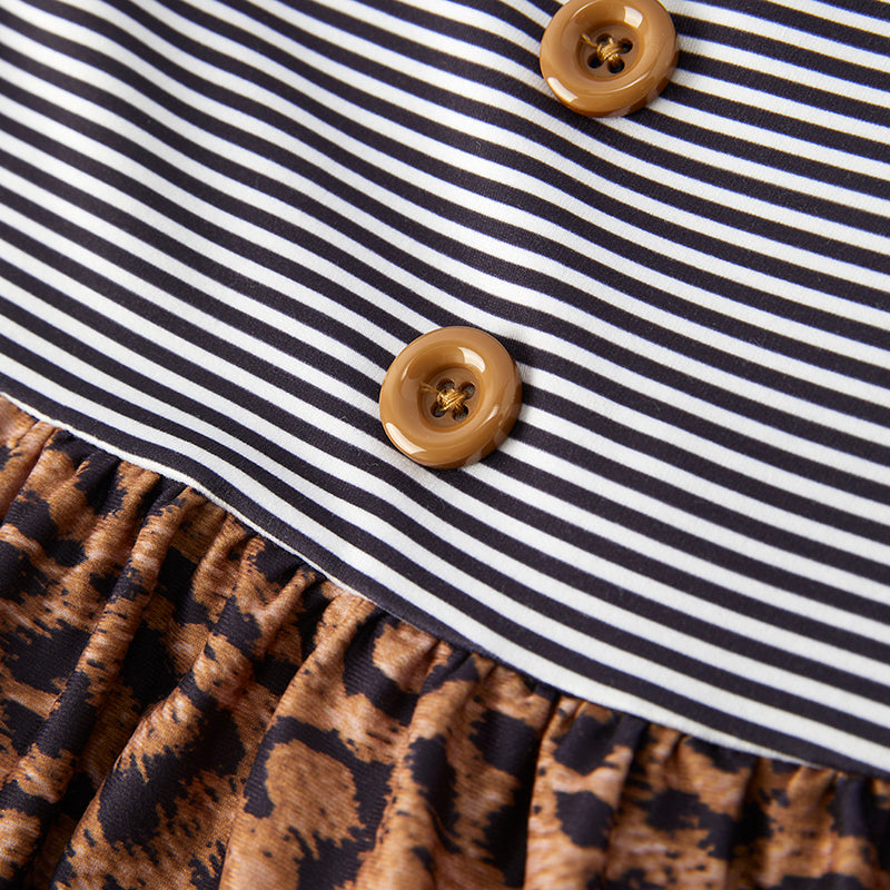 （In Stock）Girls Spring and Summer Leopard Print Dress