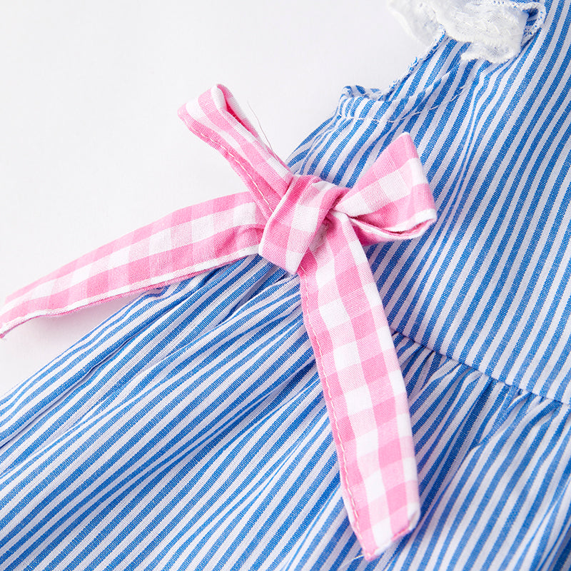 （In Stock）Girls Summer Back To School Pencil Applique Cotton Dress