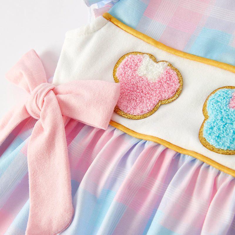 （In Stock）Girls Spring and Summer Cartoon Applique Shorts Set