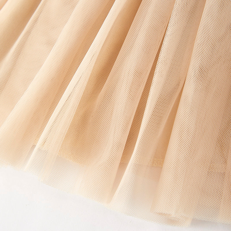 （In Stock）Girls Spring and Summer Champagne Sequin Tulle Dress with Bag