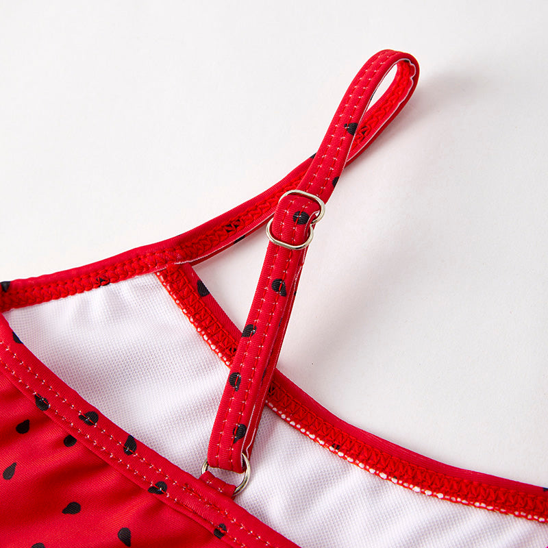 （In Stock）Girls Summer Watermelon Print Swimsuit 3pcs