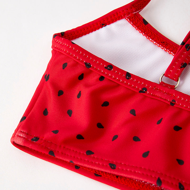 （In Stock）Girls Summer Watermelon Print Swimsuit 3pcs