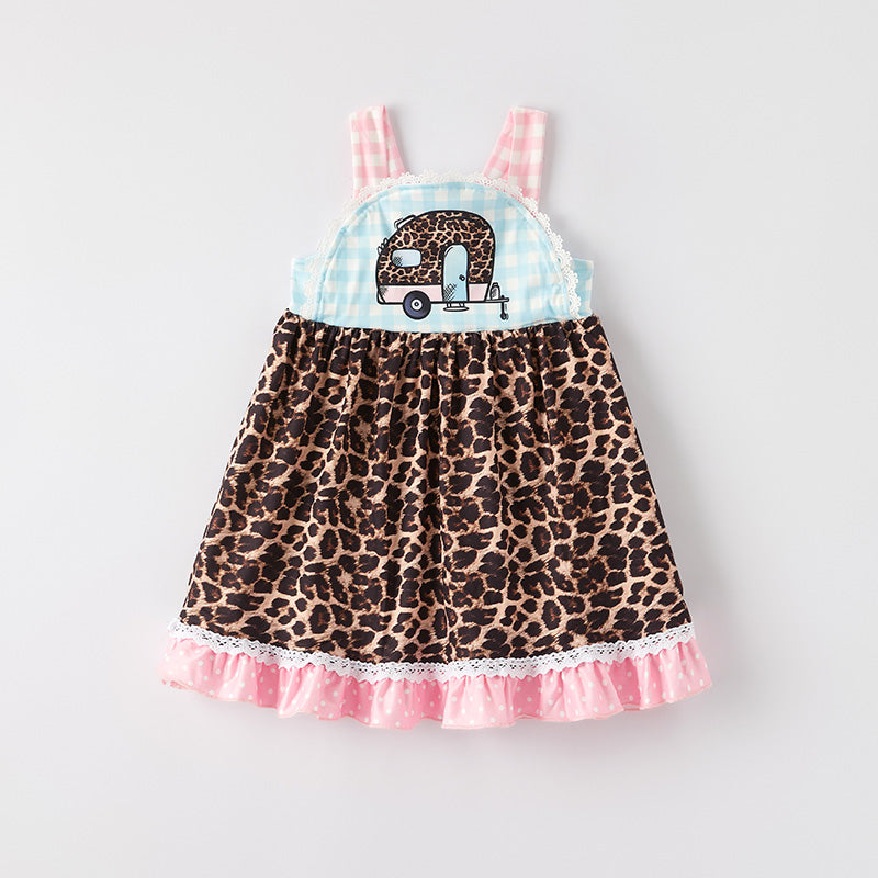 （In Stock）Girls Spring and Summer Camp Print Dress