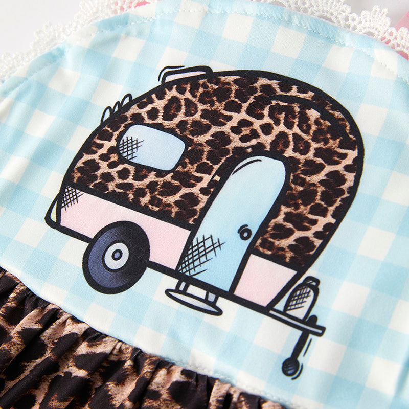（In Stock）Girls Spring and Summer Camp Print Dress