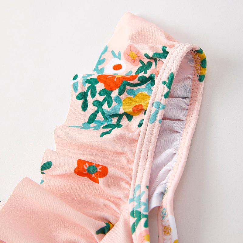 （In Stock）Girls Summer Floral Print Swimsuit