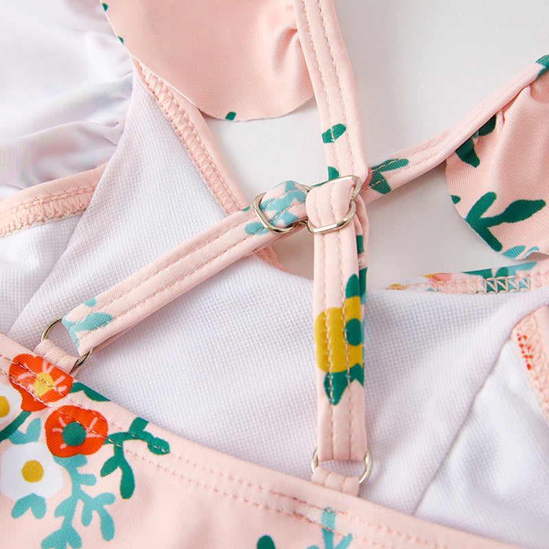 （In Stock）Girls Summer Floral Print Swimsuit
