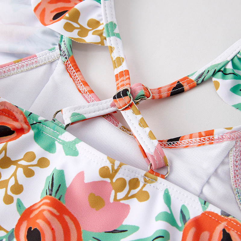 （In Stock）One Pack(10 Pieces total) Sale Girls Summer Floral Print Swimsuit