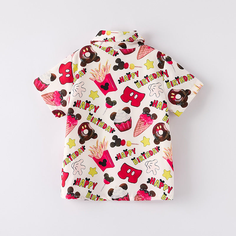 （In Stock）Boys Spring and Summer Cartoon Print Shirt