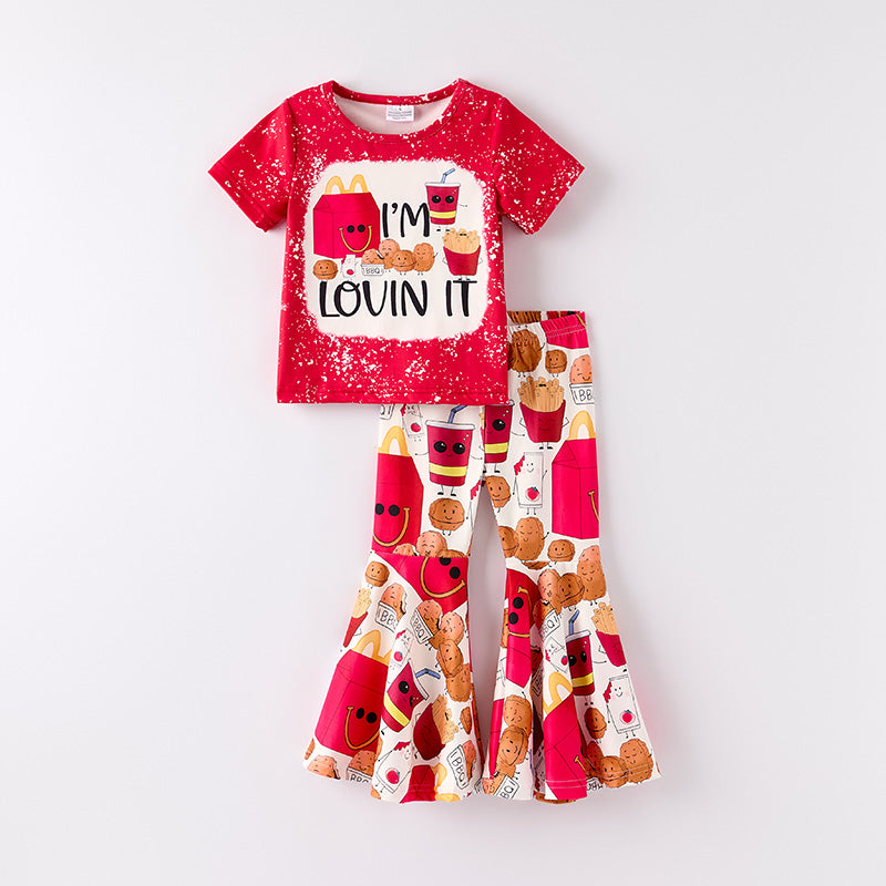 （In Stock）Girls Spring and Summer Food Print Outfit Set