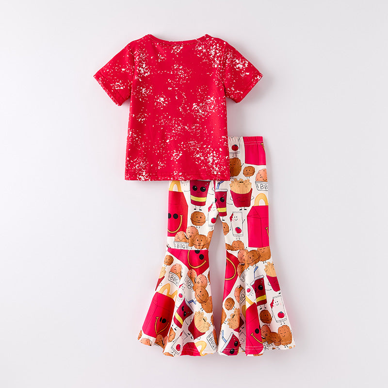 （In Stock）Girls Spring and Summer Food Print Outfit Set