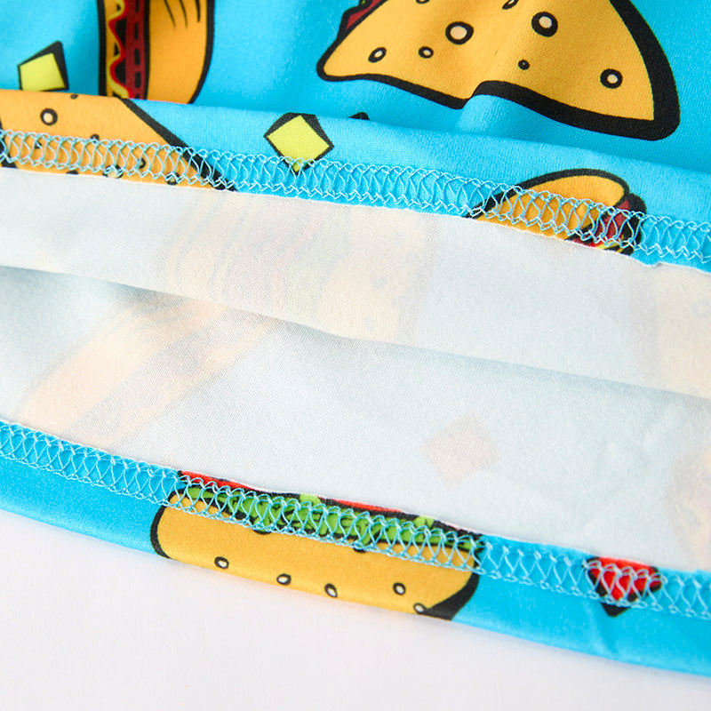 （In Stock）Girls Spring and Summer Fast Food Print Dress