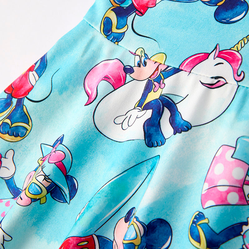 （In Stock）Girls Spring and Summer Cartoon Print Dress