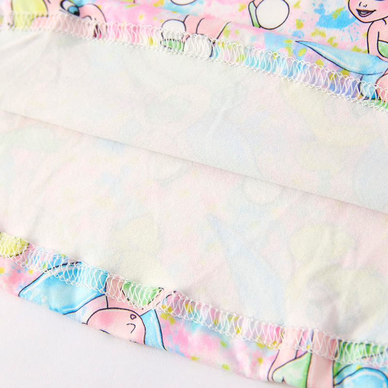 （In Stock）Girls Spring and Summer Cartoon Elf Print Dress