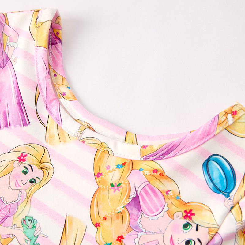 （In Stock）Girls Spring and Summer Princess Print Dress