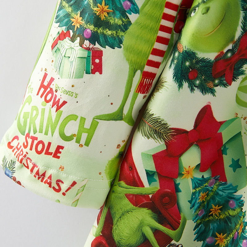 （In Stock G9-3-2）Girls Christmas Cartoon Print Dress
