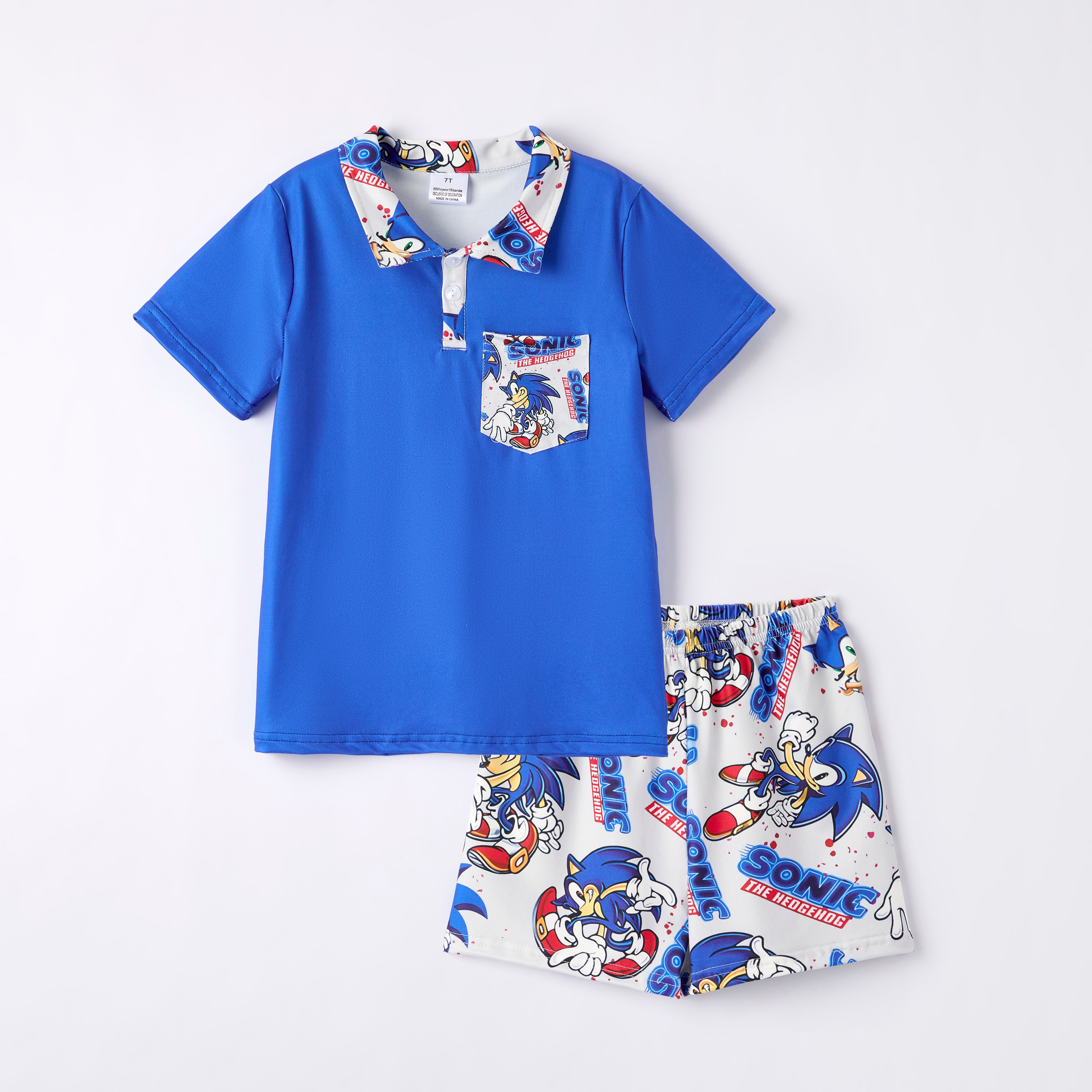 （Pre Order）Boys Spring and Summer Cartoon Character Print Shorts Set