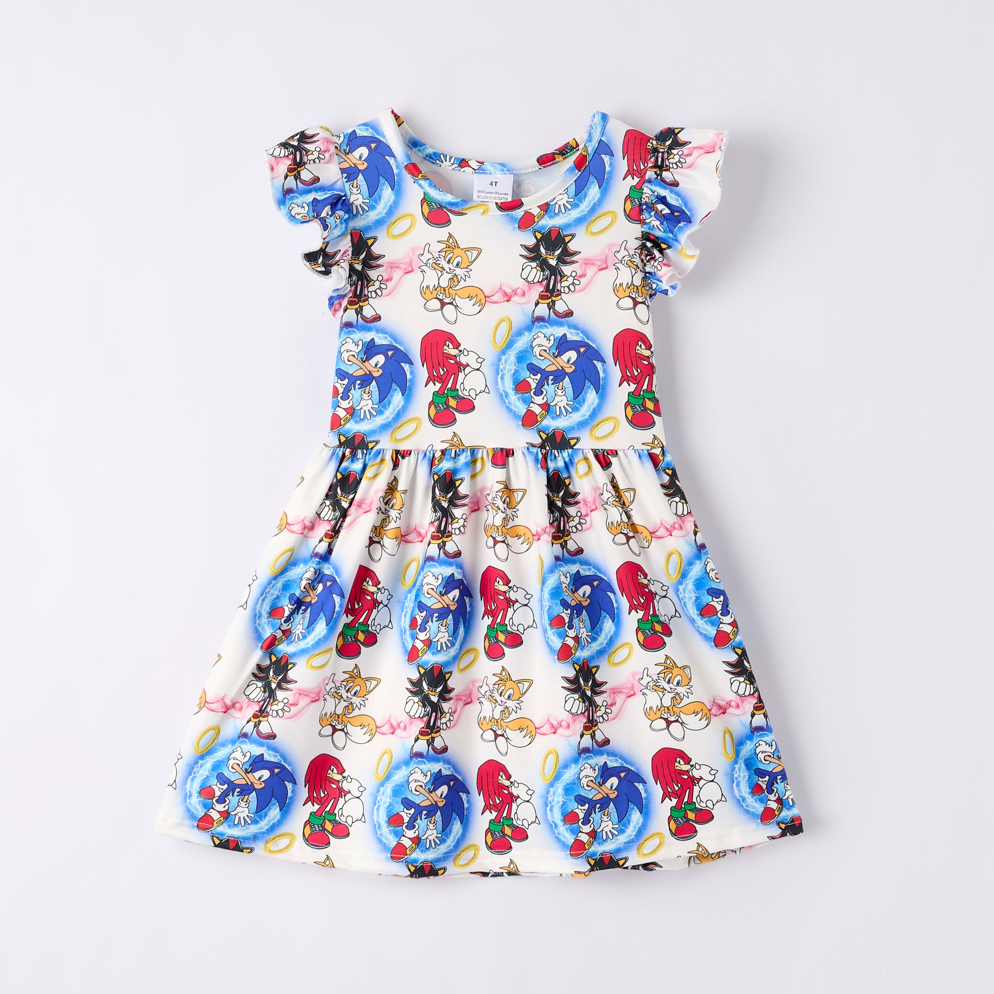 （Pre Order）Girls Spring and Summer Cartoon Character Print Dress