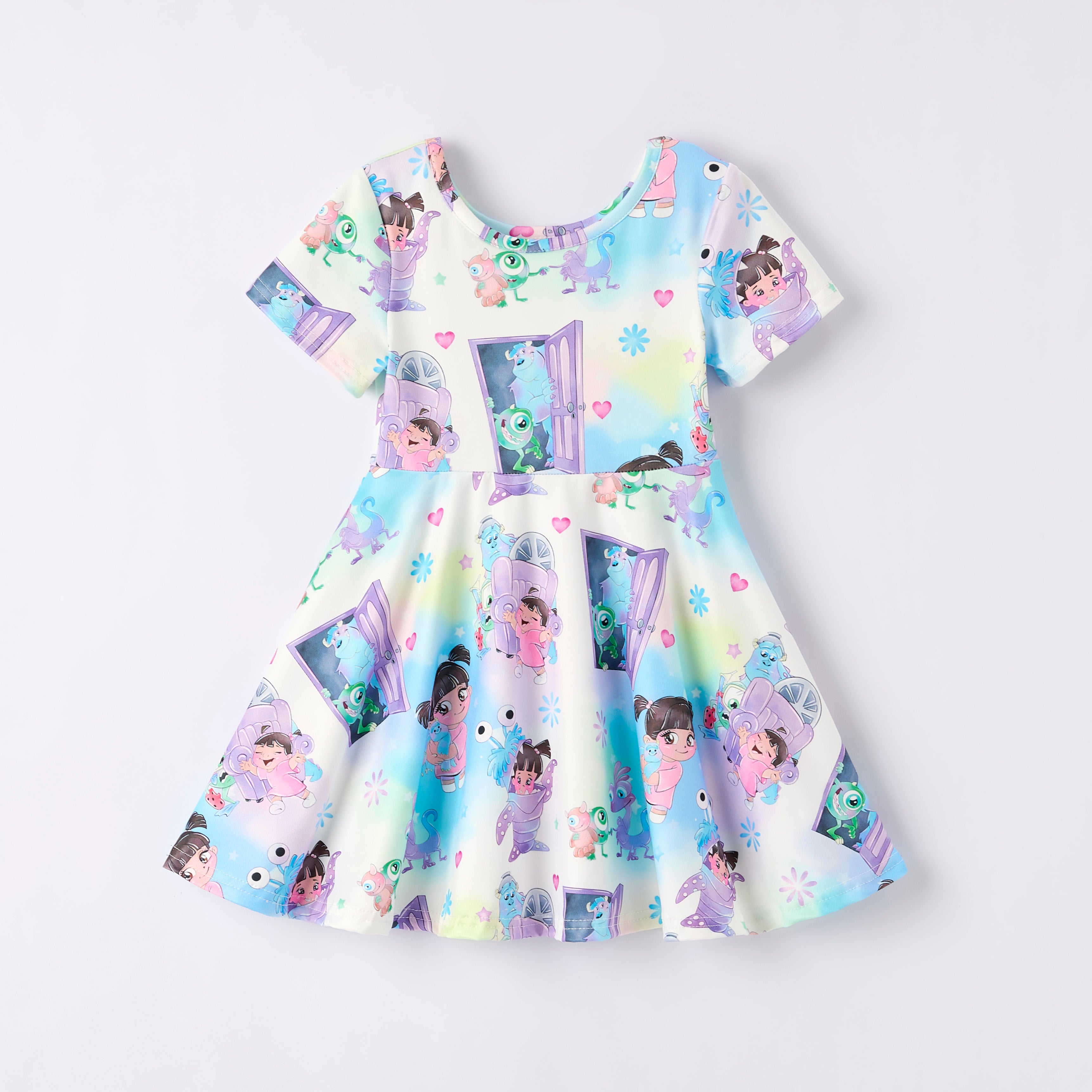（Pre Order）Girls Cute Cartoon Print Twirl Dress