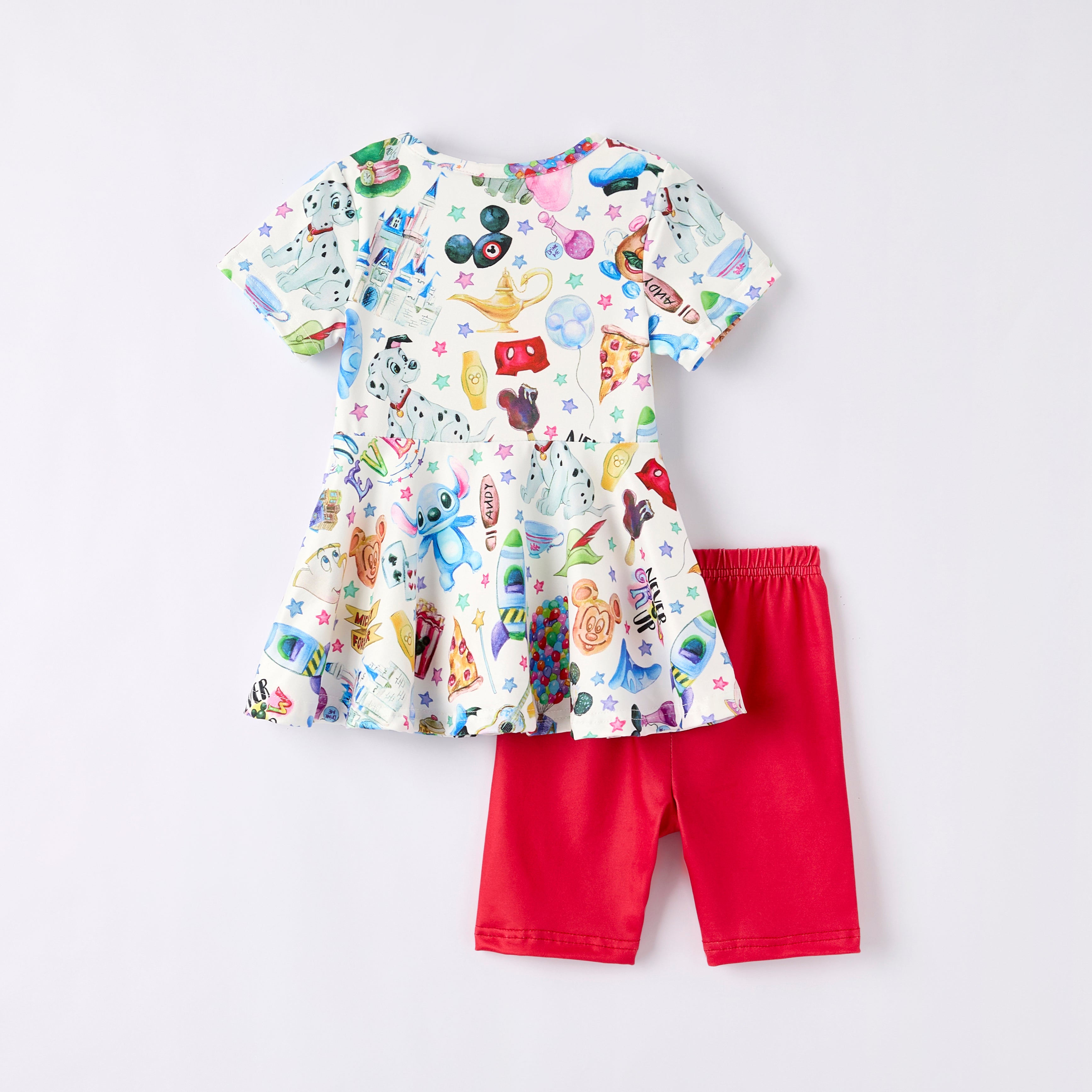 （Pre Order）Girls Spring and Summer Princess＆Cartoon Print Capris Set