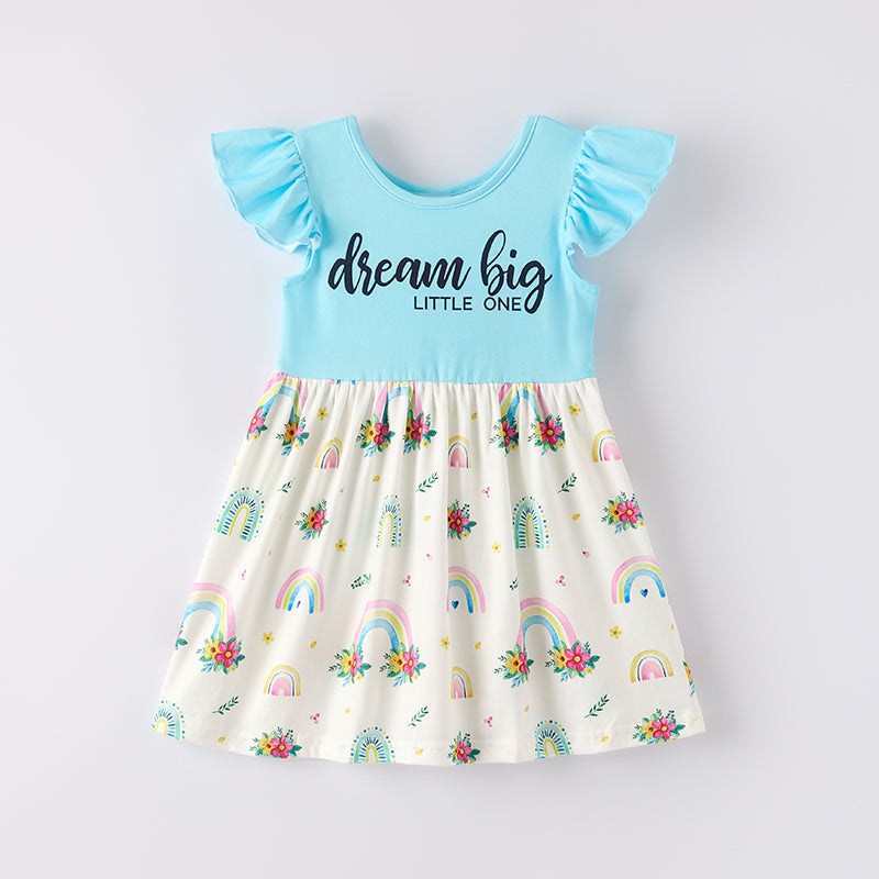 （In Stock）Girls Spring and Summer Dream Print Dress