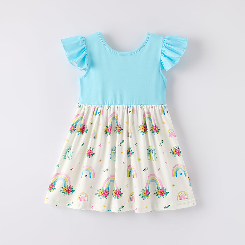 （In Stock）Girls Spring and Summer Dream Print Dress