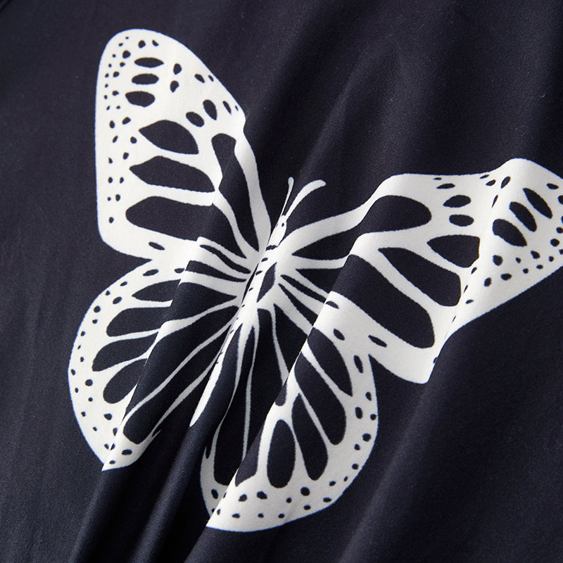 （In Stock）Girls Spring and Summer Butterfly Print Capris Set