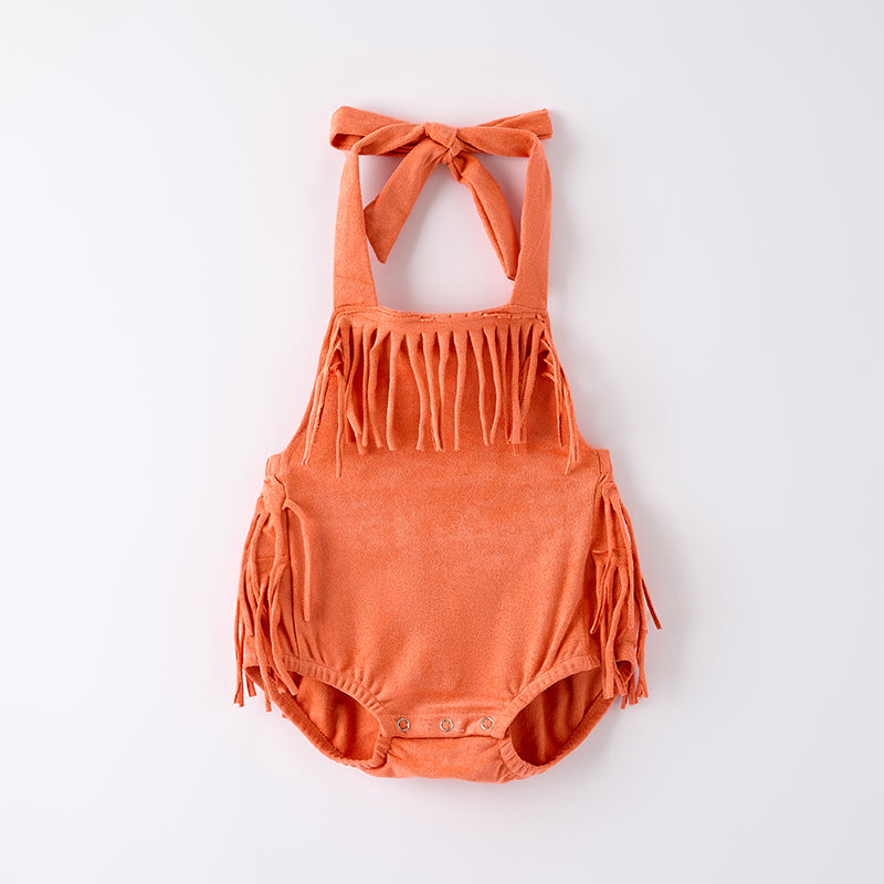 （In Stock）One Pack(12 Pieces total) Sale Toddler Girls Spring and Summer Coral,Brown＆Mint Romper