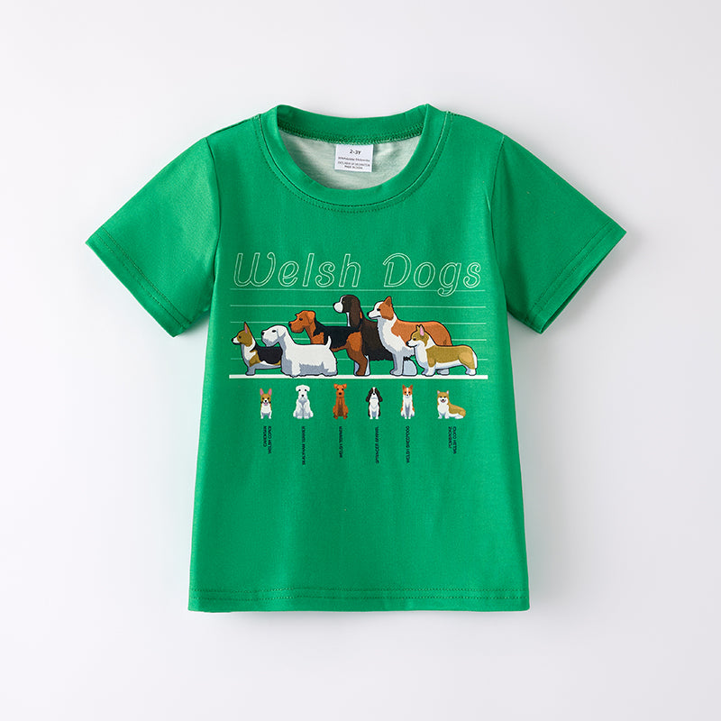 （In Stock）Boys Spring and Summer Puppy Print Top