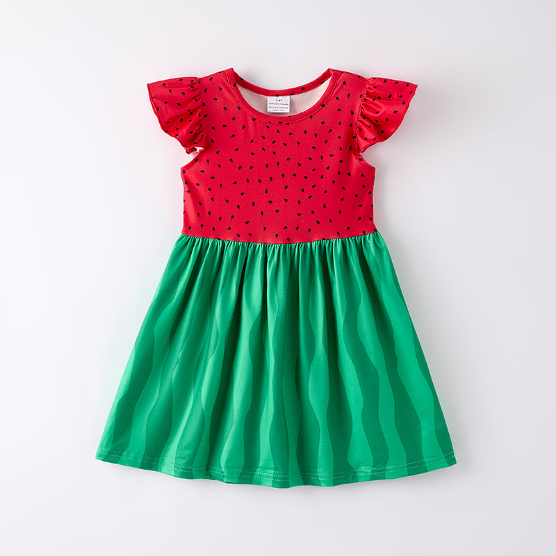 （In Stock）Girls Spring and Summer Watermelon Print Dress