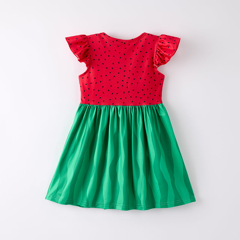 （In Stock）Girls Spring and Summer Watermelon Print Dress