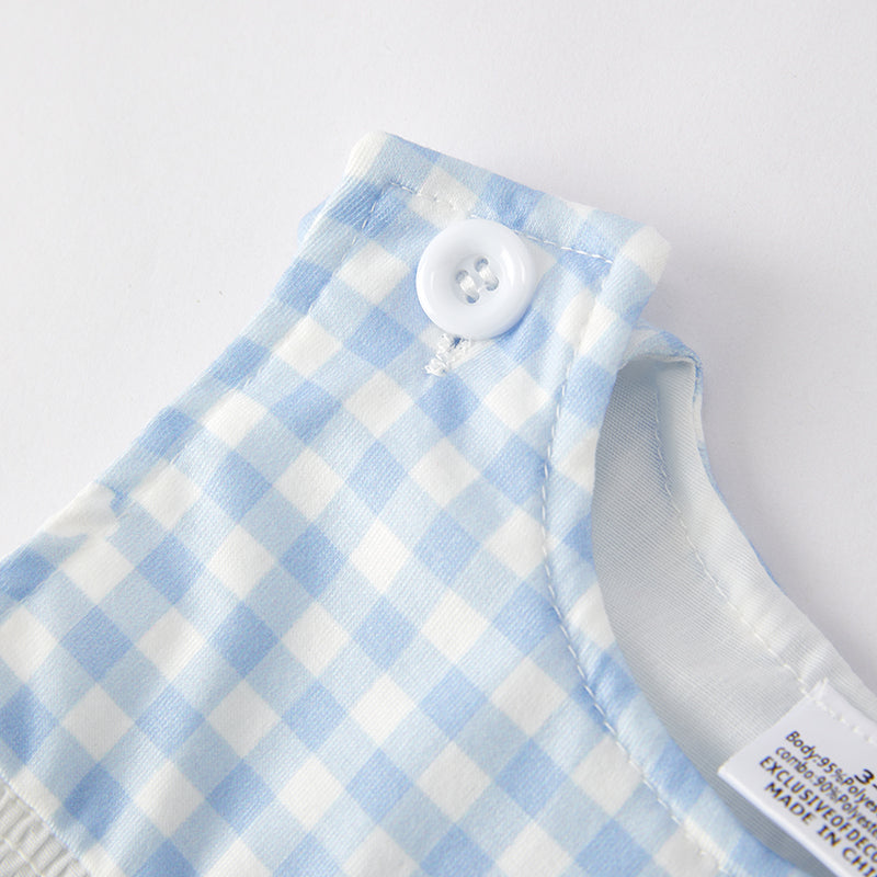 （In Stock E31-2-1）Baby Boys Easter Embroidery Smocked Romper