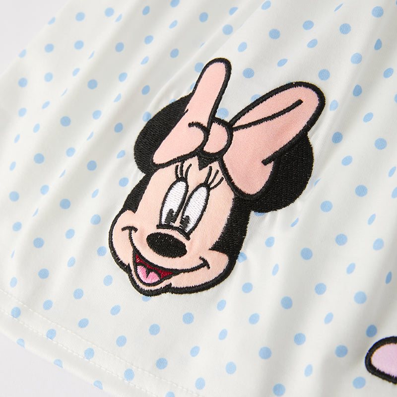 （In Stock）Girls Spring and Summer Cartoon Applique Shorts Set