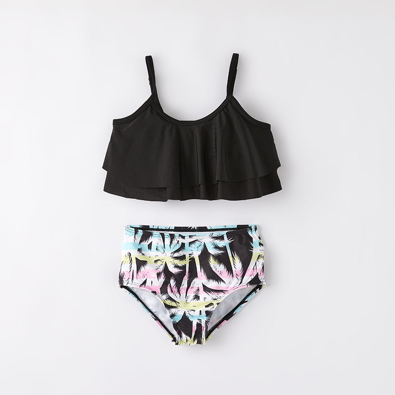 （In Stock）Mommy and Me Summer Palm Tree Print Swimsuit